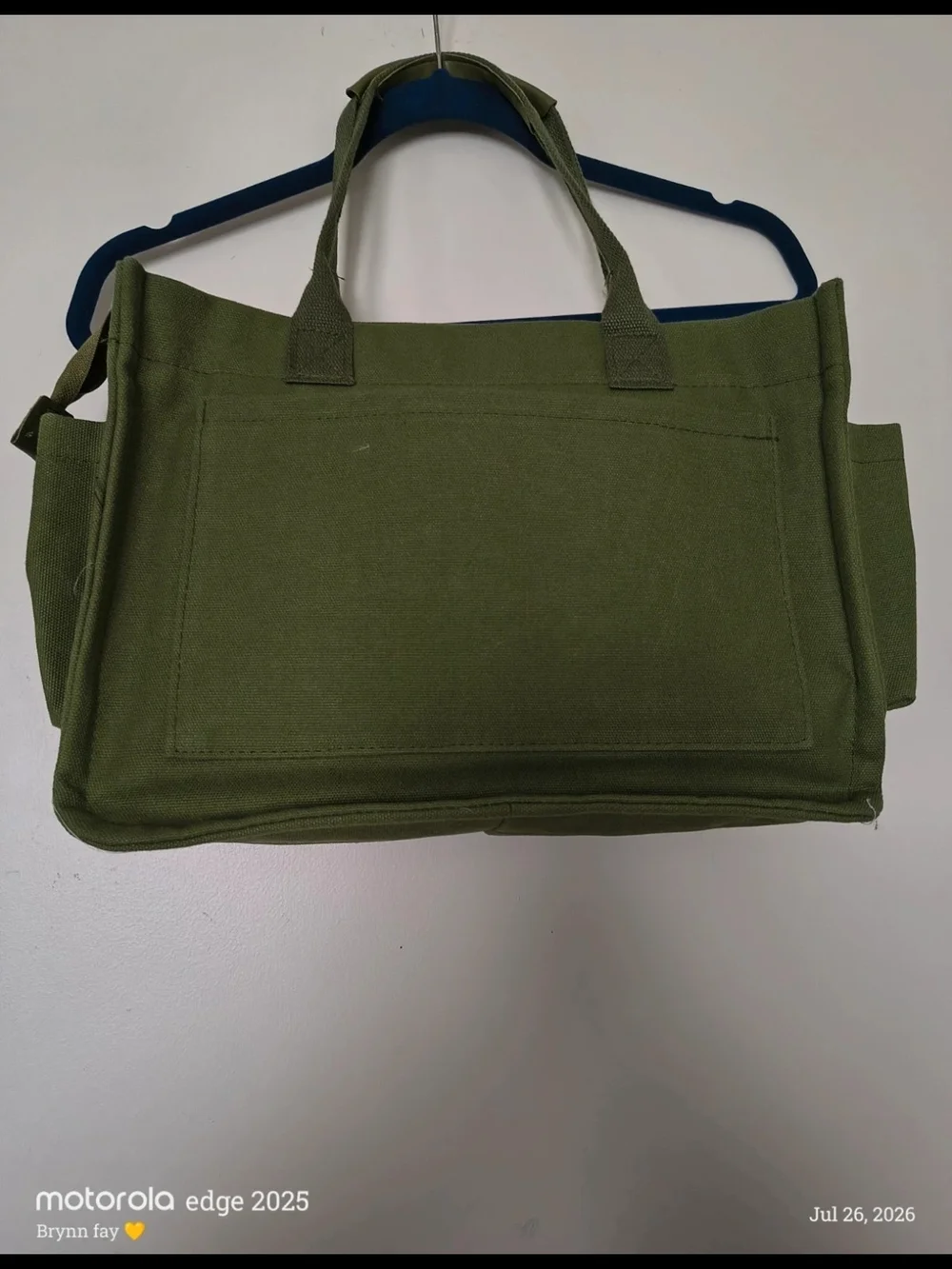 Amazon Olive Green Canvas Laptop Tote Bag for Men